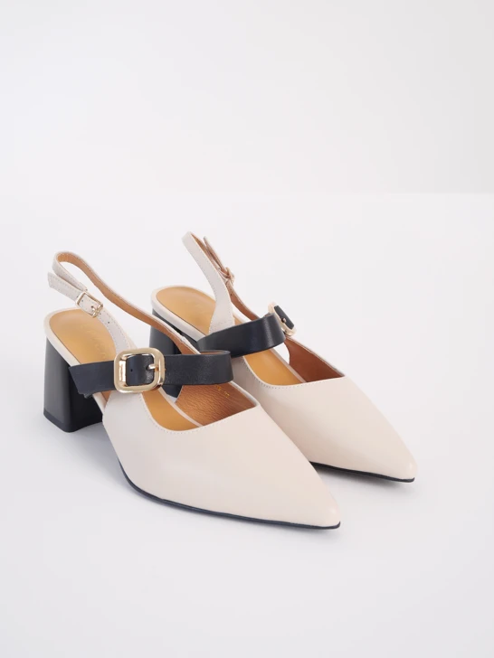 EPICA Damen Pumps beige mit Blockabsatz