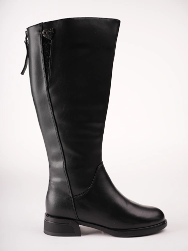 KARISMA Damenstiefel aus schwarzem Leder (2)