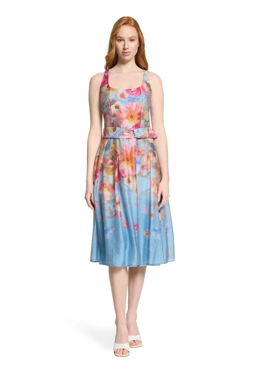 VERA MONT Damenkleid blau mit floralem Muster