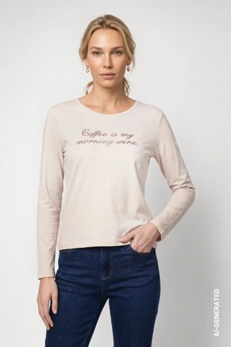 MONARI STUDIO BLUE Damen-T-Shirt in Beige