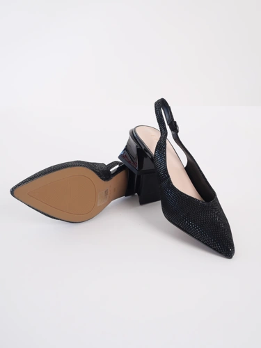 EPICA Damen Pumps schwarz mit Fersenriemen (4)