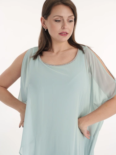 FRANK LYMAN mintfarbenes Abendkleid für Frauen (3)