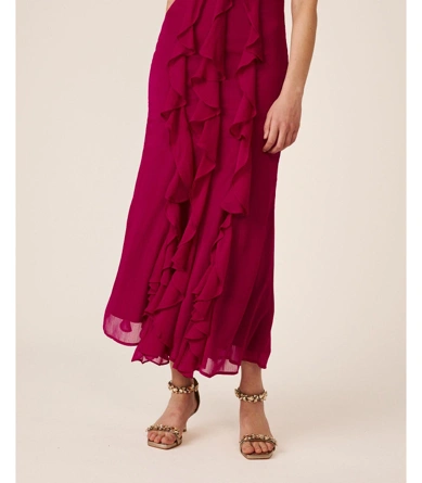 ALMA EN PENA Damen-Maxikleid mit Rundhalsausschnitt in FUXIA (5)