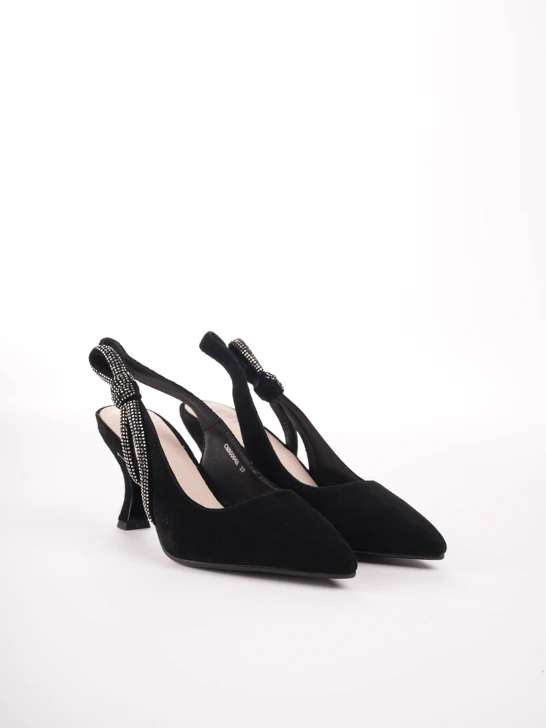 EPICA Damen Pumps schwarz mit Fersenriemen