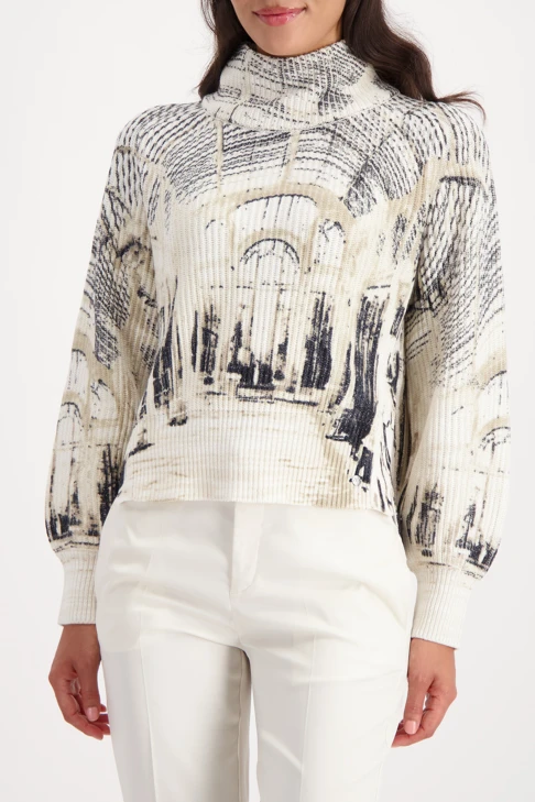 MONARI GLAMOUR NIGHTS Damen Pullover beige gemustert