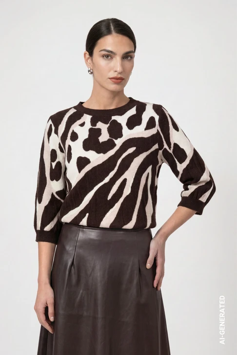 MONARI FASHION SHOW Damenpullover in Braun-Beige