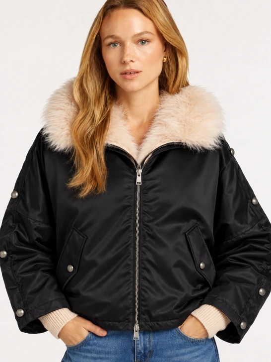 BEAUMONT VIKA Damenjacke 2-in-1, schwarz und beige