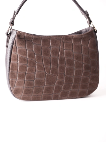 GROSSO BAG Damenhandtasche aus Leder, dunkelbraun