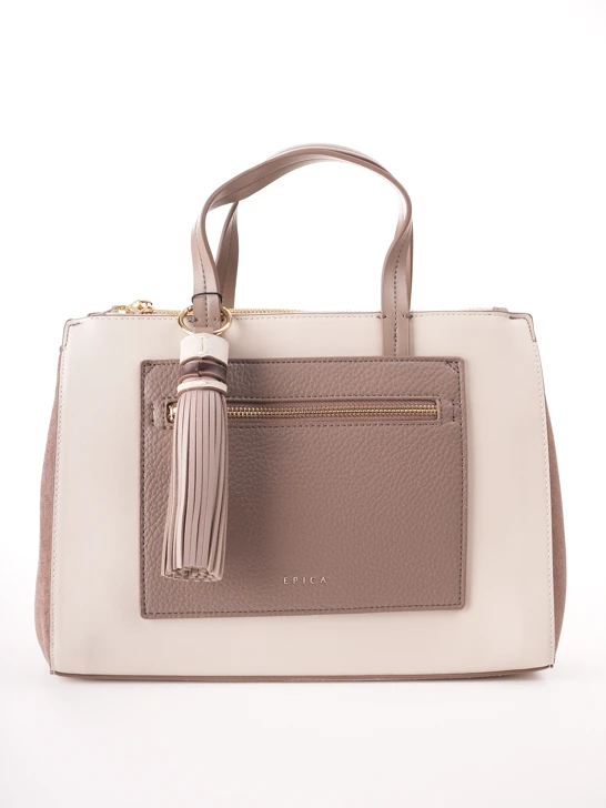EPICA Damenhandtasche, mittelgroß, beige
