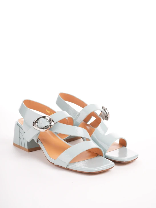 EPICA Damen Sandalen blau mit Riemchen und Blockabsatz
