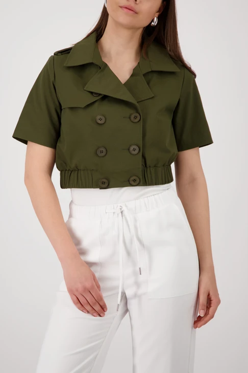 MONARI TROPICAL Damenjacke khaki kurzarm