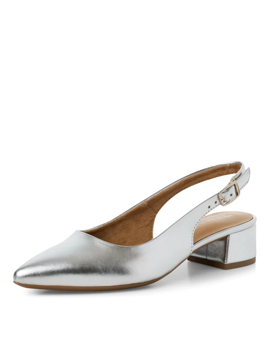 TAMARIS Damen Pumps mit leerem Absatz silber