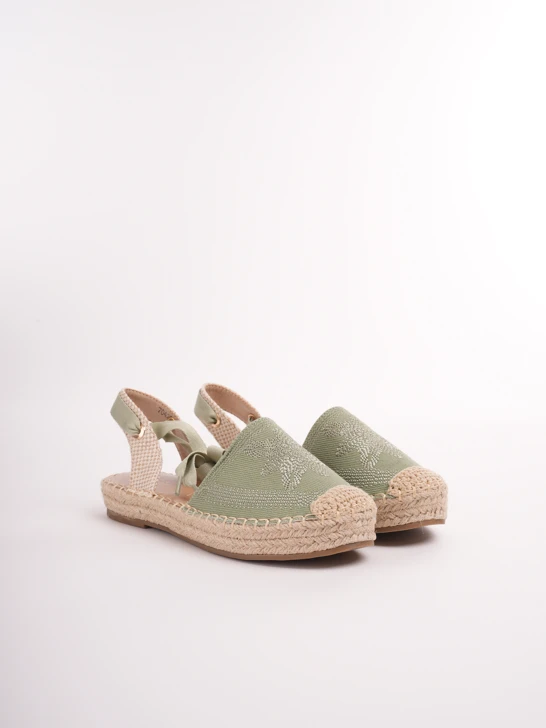 PASS Damen-Espadrilles mit Schnürsenkeln grün