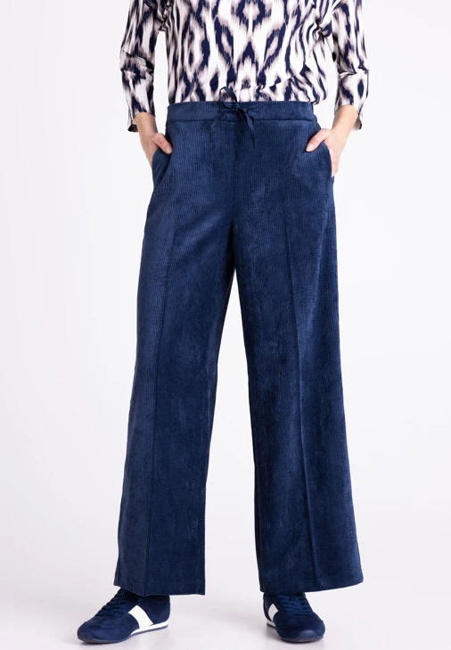TUZZI NORDIC DUN Damen-Cordhose, weit geschnitten, dunkelblau