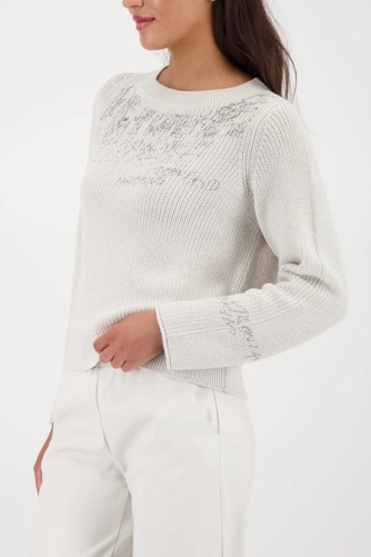 MONARI CITY STYLE Damen Pullover grau mit Strasssteinen (3)