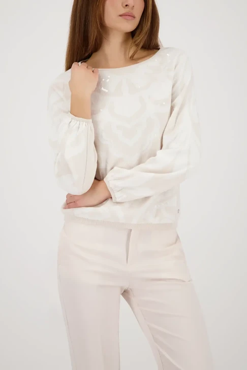 MONARI LIGHT LUXURY Damen Pullover beige mit Pailletten