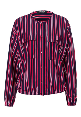 TUZZI RED EDITIO Damenbluse blau-rot mit Streifen (4)