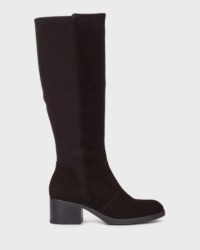 WONDERS Damenstiefel aus schwarzem Wildleder