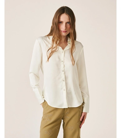 ALMA EN PENA Damen-Satinbluse, cremefarben (4)