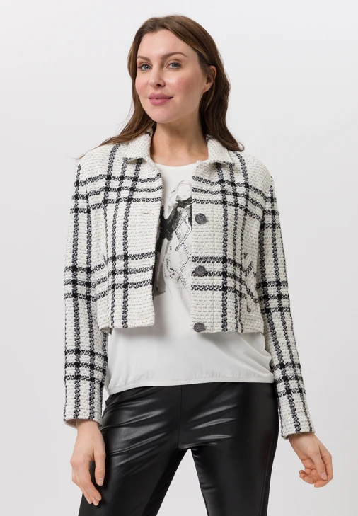 TUZZI EBONY Damenjacke schwarz-weiß gestrickt