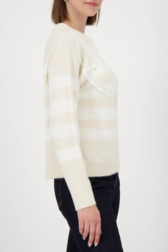 MONARI CIAO BELLA Damen Pullover beige mit Streifenmuster (3)