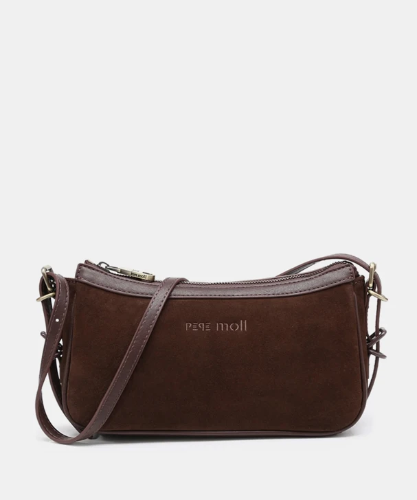 PEPE MOLL Damenhandtasche, klein, dunkelbraun