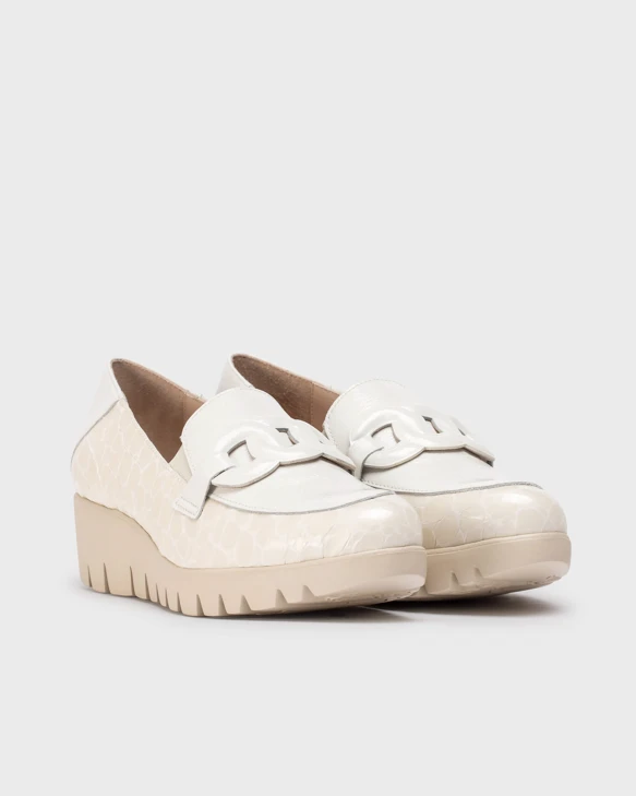 WONDERS BRISA Damen-Slipper beige lackiert
