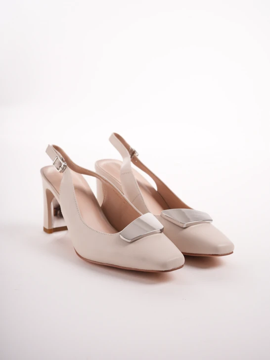 EPICA Damen Pumps beige mit dekorativem Schaft