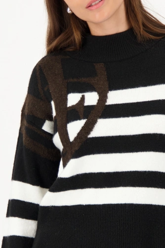 MONARI FASHION CONTRASTS schwarz-weiß gestreifter Pullover für Damen (3)