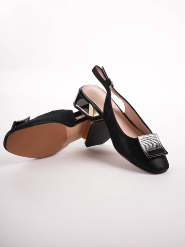 EPICA Damen Pumps schwarz mit niedrigem Absatz (4)