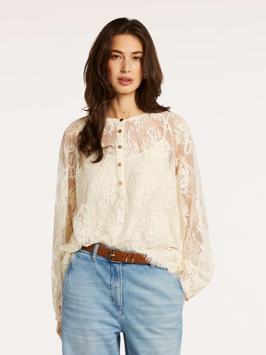 BEAUMONT Damenbluse beige mit Tanktop