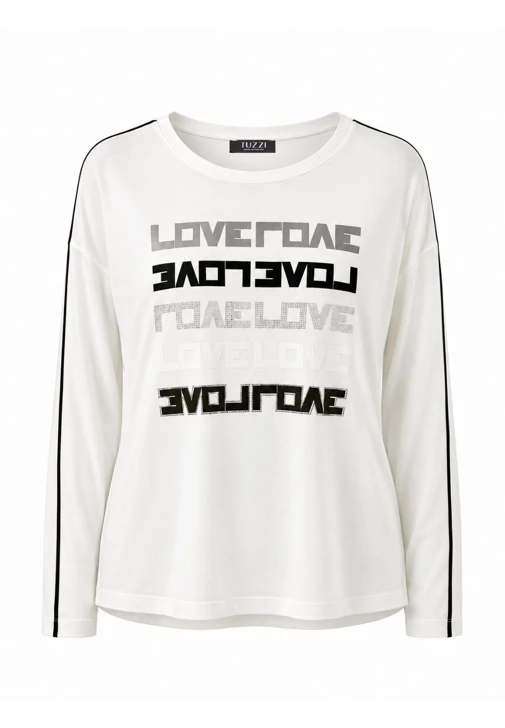 TUZZI Damen-T-Shirt mit langen Ärmeln in Creme