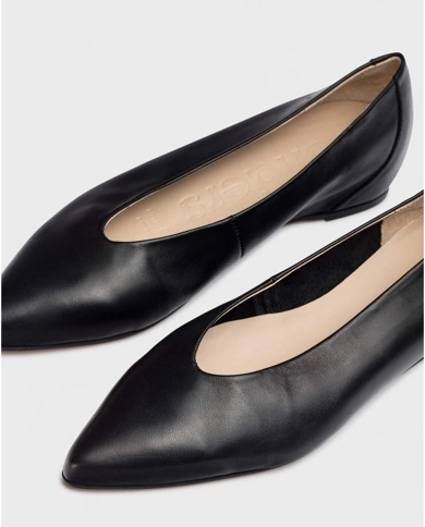 WONDERS TRIANA Damen Ballerinas auf Keil schwarz (3)