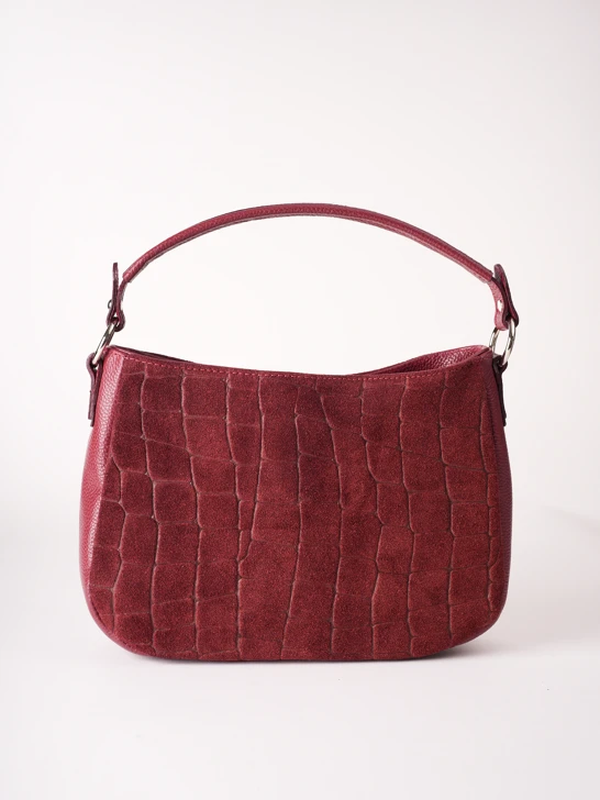 GROSSO BAG Damenhandtasche aus Leder, weinrot
