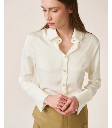 ALMA EN PENA Damen-Satinbluse, cremefarben (2)