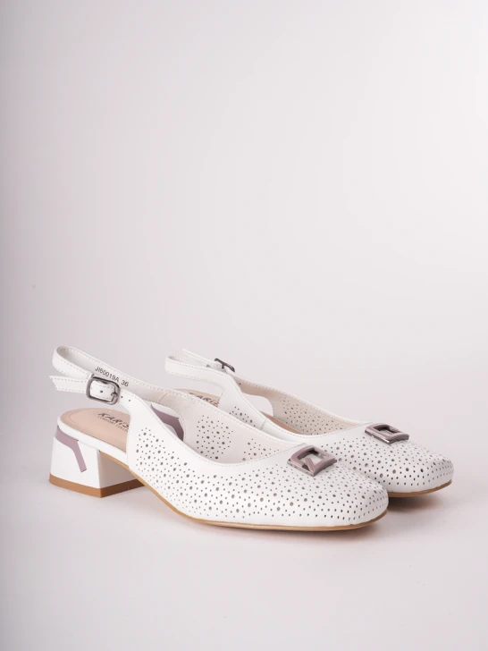 KARISMA Damen Pumps leerer Absatz weiß