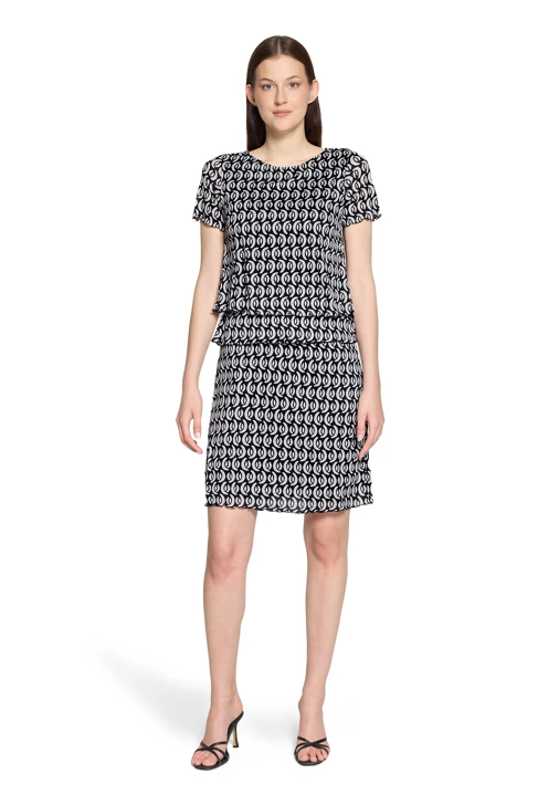 BETTY BARCLAY Damen Kleid dunkelblau und weiß