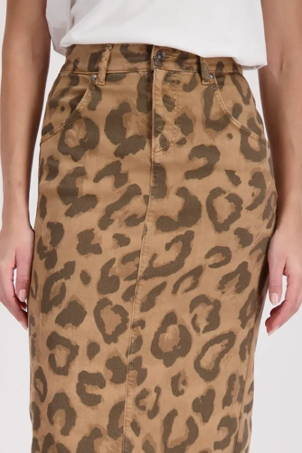 MONARI VIVA ITALIA Damenrock braun mit Leopardenmuster (4)