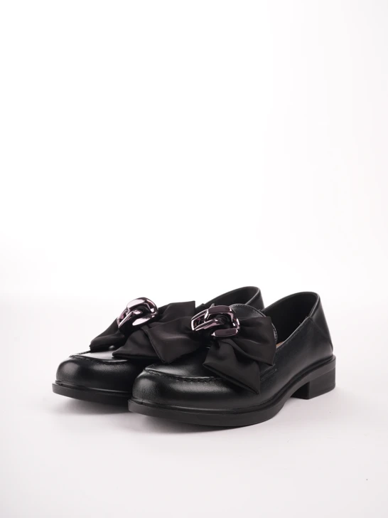 PASS Schwarze Damen-Slipper mit Zierschleife