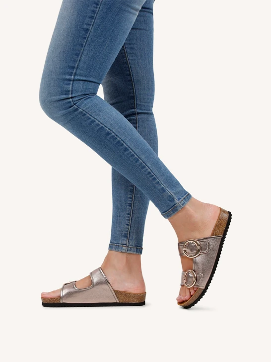 CAPRICE Damen Hausschuhe Kork Bronze