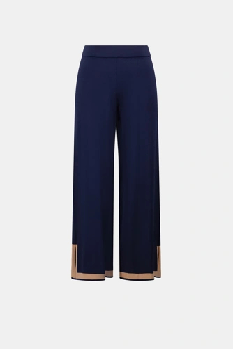 JOSEPH RIBKOFF Blaue Damenstrickhose mit Farbblöcken (4)
