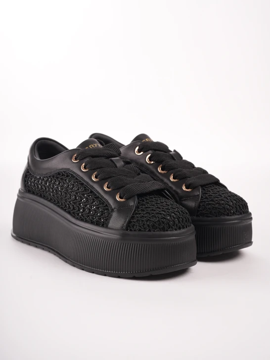 GRYXX Damen Sneaker schwarz mit verziertem Schaft