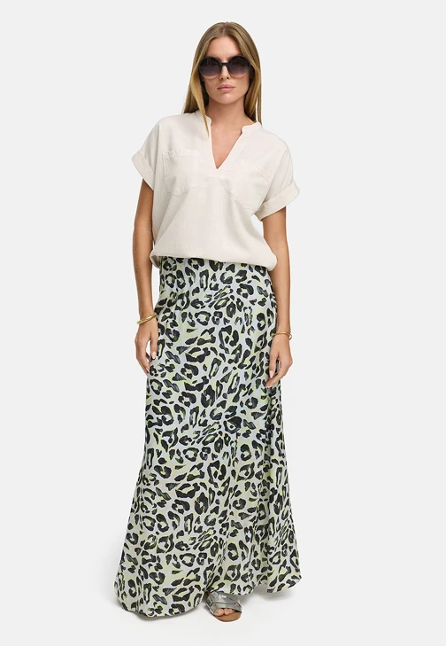 CATNOIR Damenrock grau mit Leopardenmuster