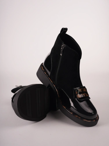 EPICA Damen-Stiefeletten, schwarz mit Leopardenmuster (4)