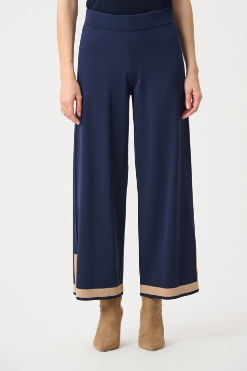 JOSEPH RIBKOFF Blaue Damenstrickhose mit Farbblöcken