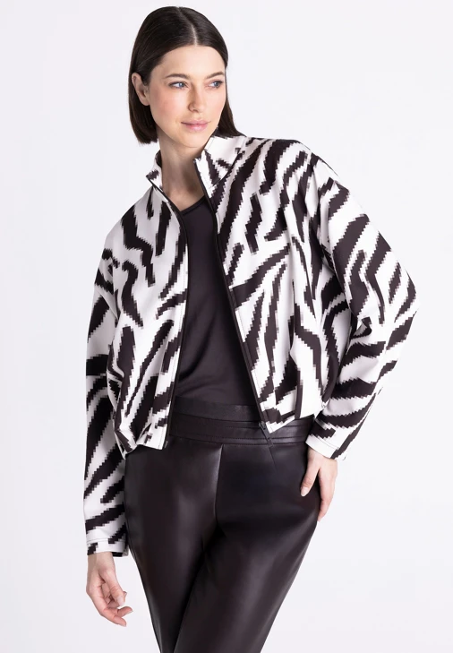 TUZZI CHOCOLATE Damen-Kurzjacke, braun-weiß