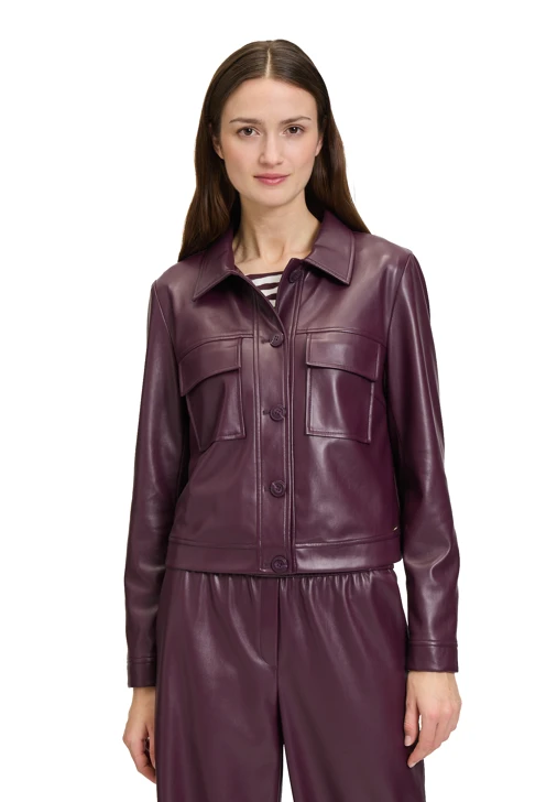 BETTY & CO Damenjacke burgunderfarbenes Kunstleder