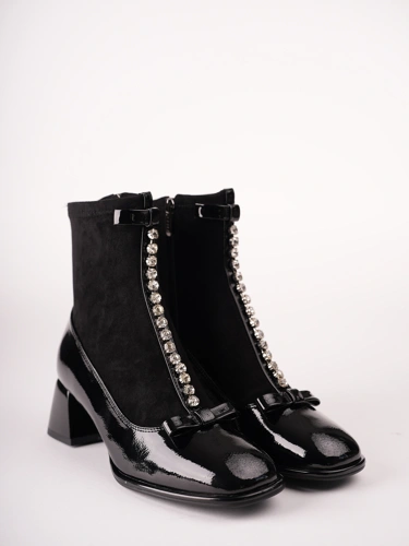 EPICA Damen-Stiefeletten, schwarz, aus Wildleder und Lackleder