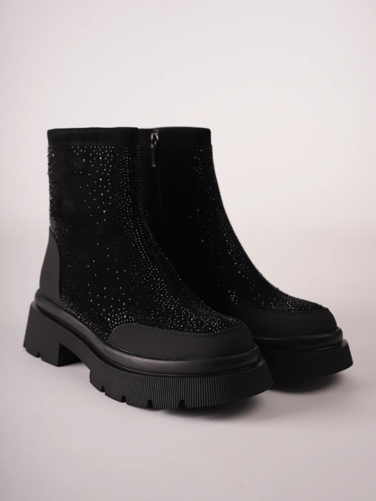 EPICA Damen-Stiefeletten aus schwarzem Wildleder