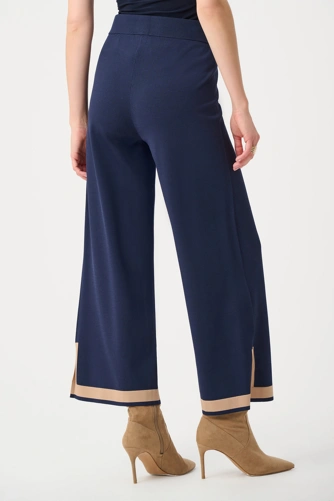 JOSEPH RIBKOFF Blaue Damenstrickhose mit Farbblöcken (3)